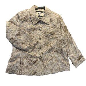 Chico Gold Patterned Blazer, Size 3 (XL or 16)